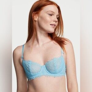 Victoria's Secret Wicked Unlined Lace Blue Topaz
Balconette Bra 34DDD